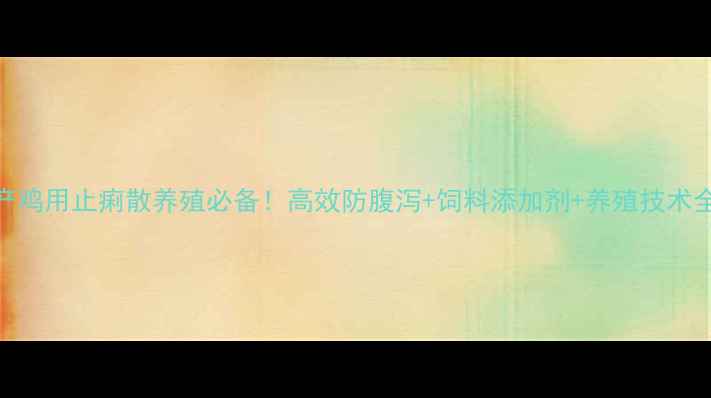 图片 山东产鸡用止痢散养殖必备！高效防腹泻+饲料添加剂+养殖技术全攻略