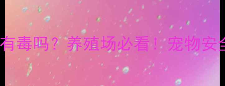 图片 狂犬病疫苗有毒吗？养殖场必看！宠物安全指南深度1