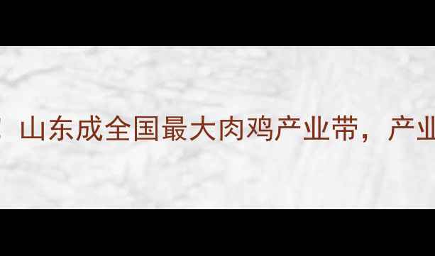 图片 肉鸡养殖规模破亿只！山东成全国最大肉鸡产业带，产业经济与养殖模式深度