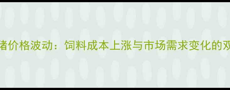 图片 襄阳生猪价格波动：饲料成本上涨与市场需求变化的双重影响