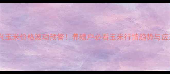 图片 🌾北京大兴玉米价格波动预警！养殖户必看玉米行情趋势与应对策略🐷2