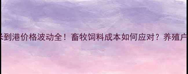 图片 🌾美国玉米到港价格波动全！畜牧饲料成本如何应对？养殖户必看！🌾2