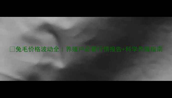 图片 🐇兔毛价格波动全｜养殖户必看行情报告+科学养殖指南