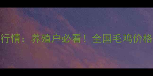 图片 🔥8月22日毛鸡价格最新行情：养殖户必看！全国毛鸡价格走势分析及养殖建议🔥2