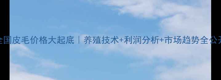 图片 🔥全国皮毛价格大起底｜养殖技术+利润分析+市场趋势全公开💰