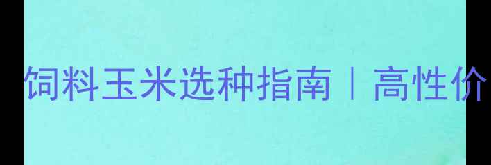 图片 🔥养殖户必看！饲料玉米选种指南｜高性价比种植全攻略2